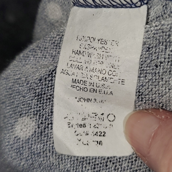 Bellamie XL gray with white polka dots and elbow patches open front cardigan - Picture 3 of 6